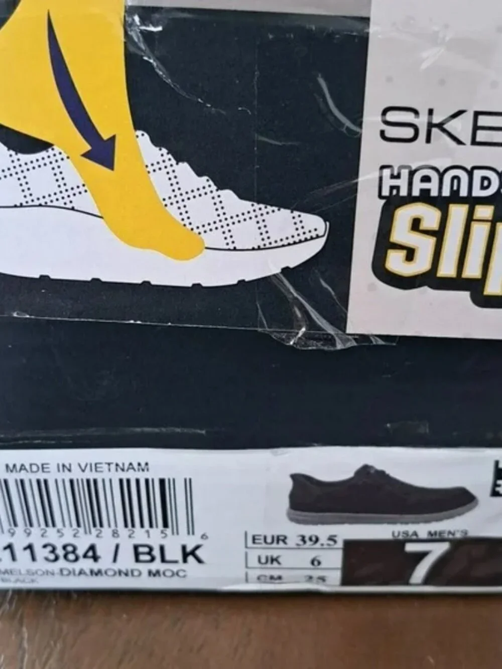 Skechers Slip-ins® Melson - Cozy Fit® Diamond Moc. - Color: Black - Size Men 7